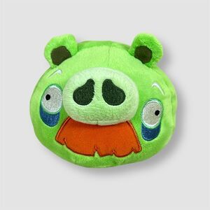 Angry Birds Mustache Grandpa Pig Green 5" Plush Toy 2010 Commonwealth - NO SOUND